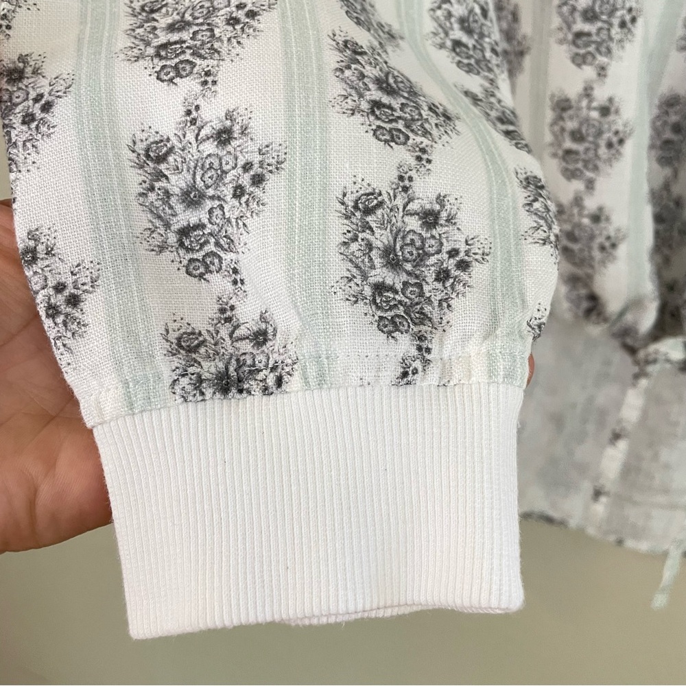 Linen Tales for Linen The Label Floral Tie-Hem Long Sleeve Top Size S/M - Picture 5 of 10